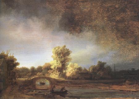 REMBRANDT Harmenszoon van Rijn Landscape with a Stone Bridge (mk33) china oil painting image